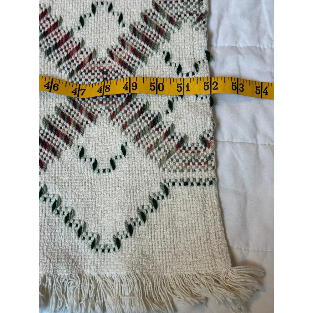 Handmade Swedish Weaving Blanket Square Afghan Throw Blanket Diamond Geometric